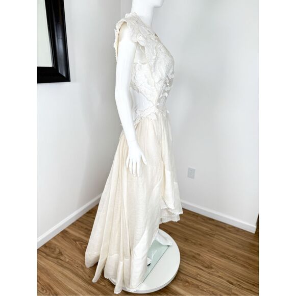 Zimmermann Tama Asymmetric Sequin-Embroidered Gown Size 3 / US 10 - Picture 11 of 15